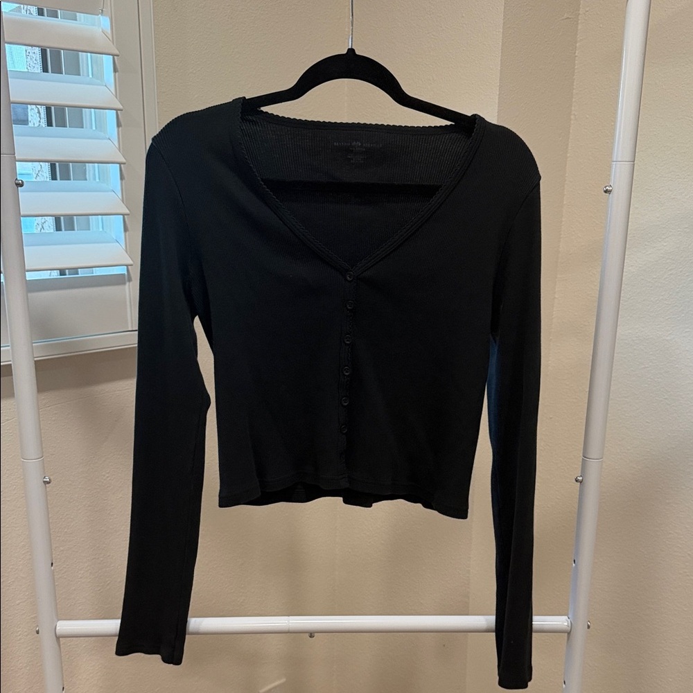 Black Button Down Shirt for Women Brandy Melville